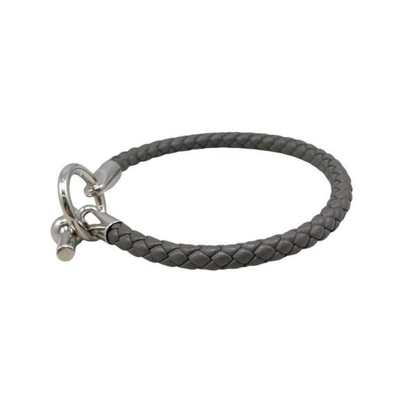 Hermes Bracelet Grenin H H077240fp8ft5 Vaux Swift Gris Etang Grey Silver - Picture 3 of 8